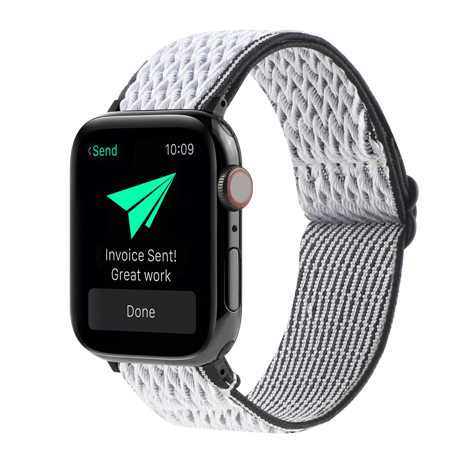 

Wave Pattern Nylon Watchband Adjustable Wristwatch Strap for Apple Watch Series 10 42mm/9 8 7 41mm/6 5 4 SE SE (2022) SE (2023) 40mm/3 2 1 38mm Green