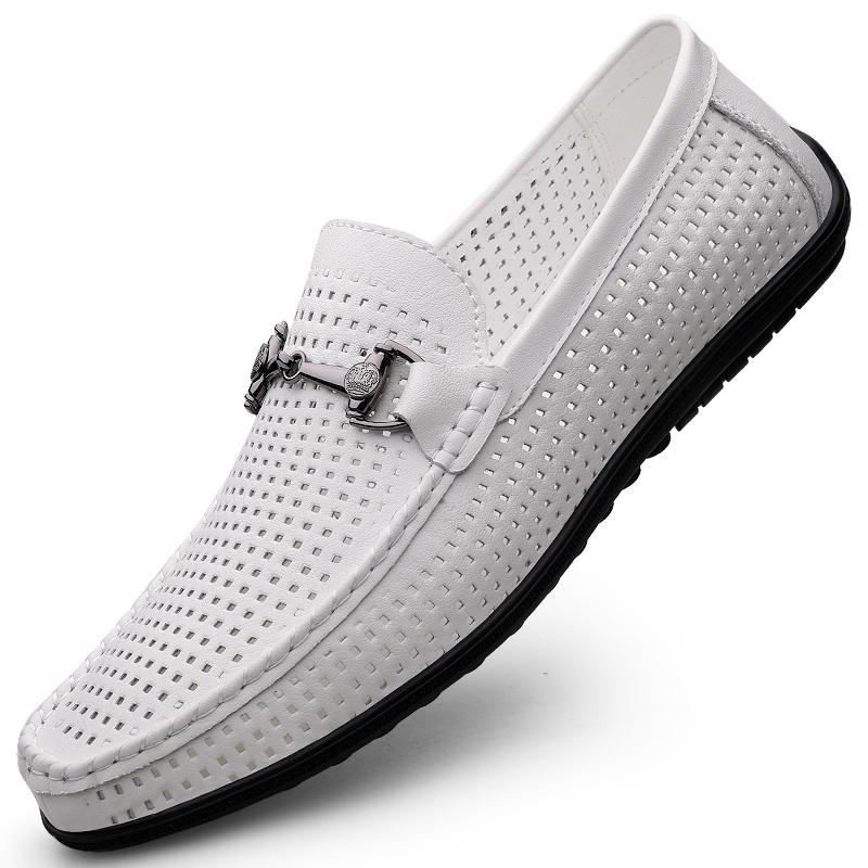 Fashion 2025 New Men Genuine Leather Loafers Non Slip Office Shoes Breathable Outdoor Slip on Flats Casual Shoes Man Dress Moccasins