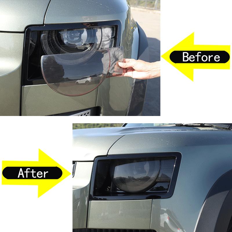 For 2020-2024 Land Rover Defender 90 110 ABS Car Lampshade Front big Lampshade Car Lamp Lampshade Shell exterior accessories