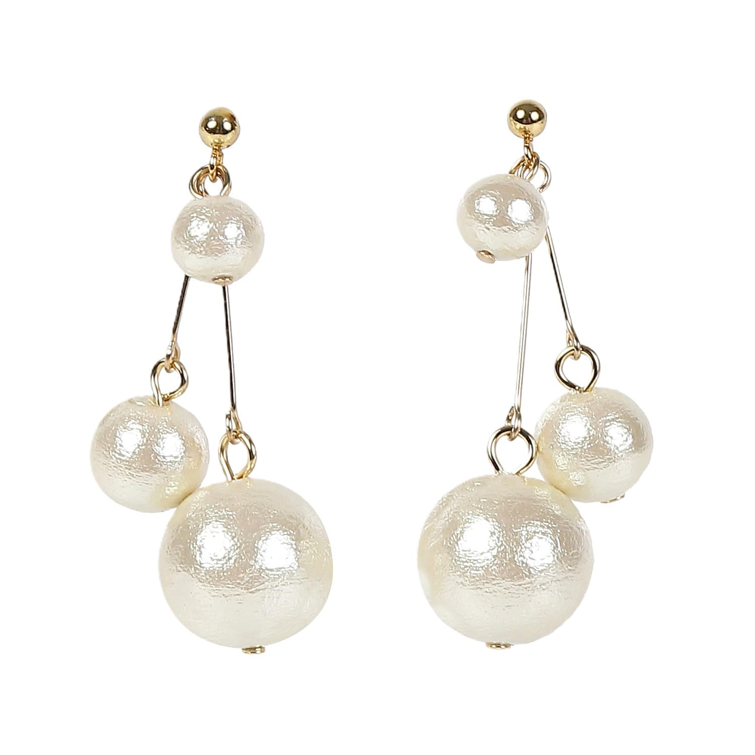 

Country Made in Plenty of Cotton Pearl For Both Fake Earrings [Sparrow Accessories] Japan, Earrings, Simple, Ears, Cute, Lightweight, Dangling, золотий