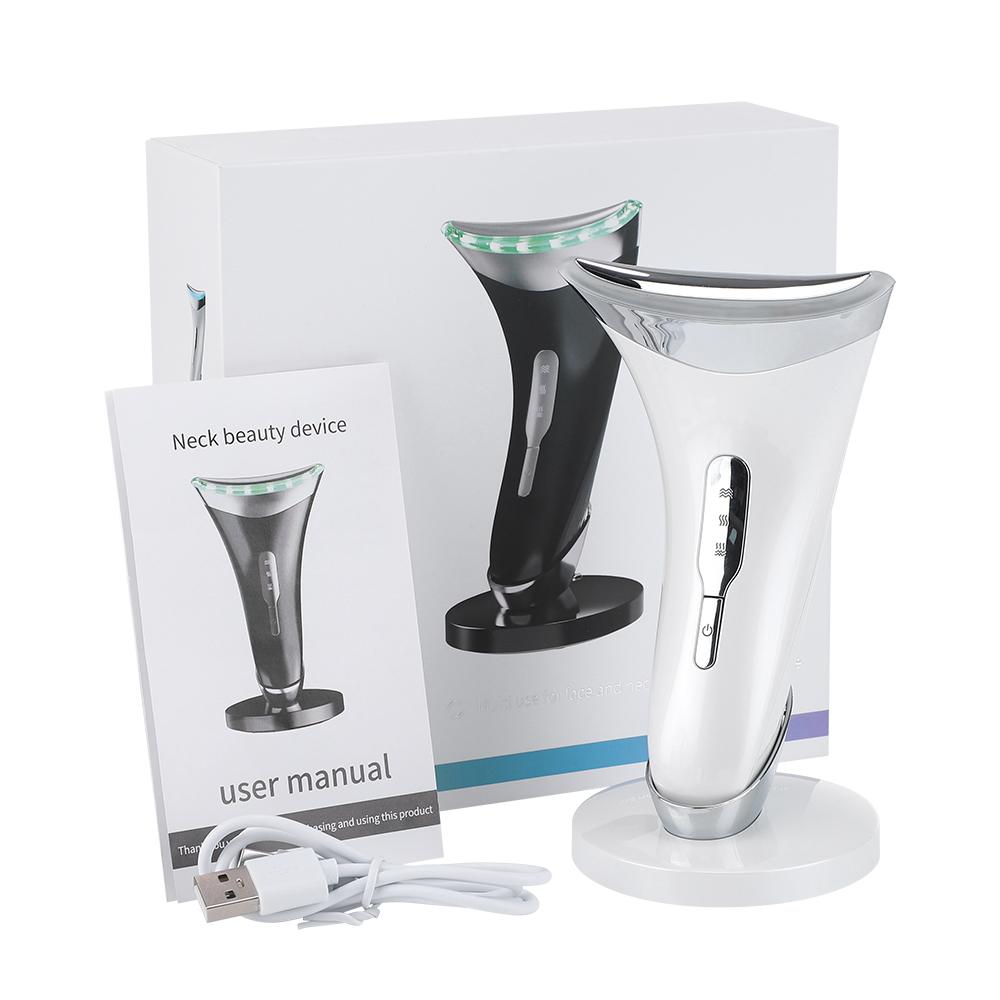 

EMS Микротоковая подтяжка лица и шеи Косметическое устройство Горячий компресс LED Фотонный укрепляющий омолаживающий массажер для лица против морщин