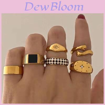 Alloy Ring Set With Eightpointed Star Design For Womens Fashion Jewelry