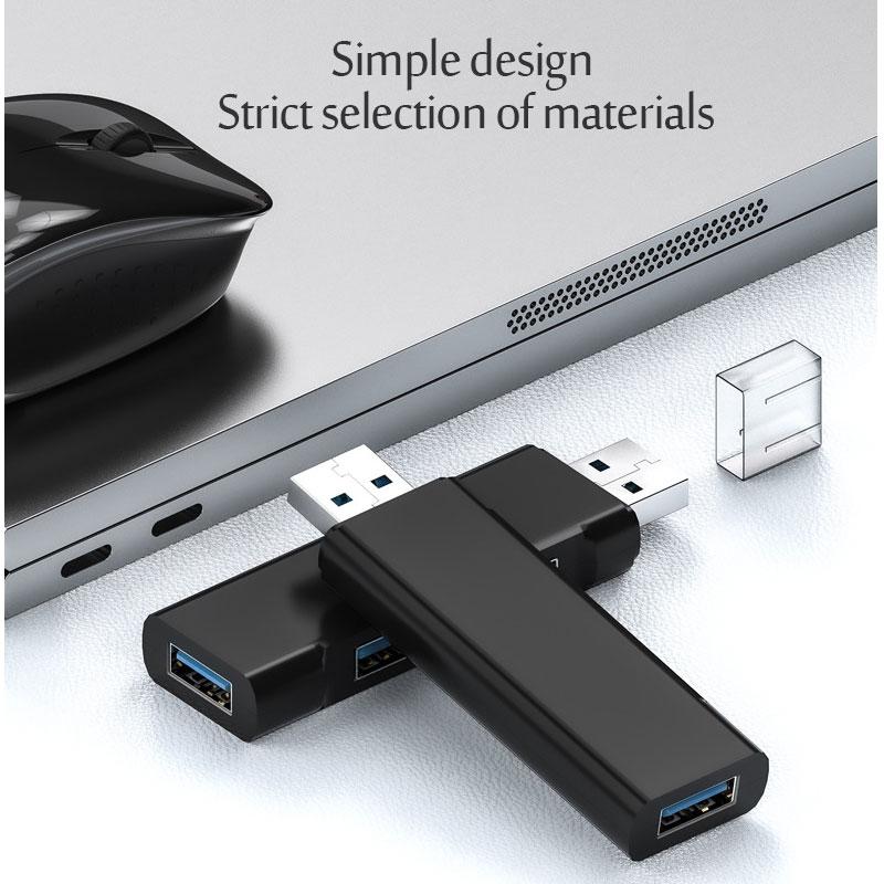 USB 3.0 Type-c Hub Splitter, 3-Port Data USB Hub Extender With USB C Adapter Applicable For  MacBook Air, Notebook PC, Laptop