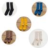 5 Pairs Solid Ribbed Crew Socks Women Mixed Color 4 Seasons Fit Loose Socks Set Daily Basic Sox