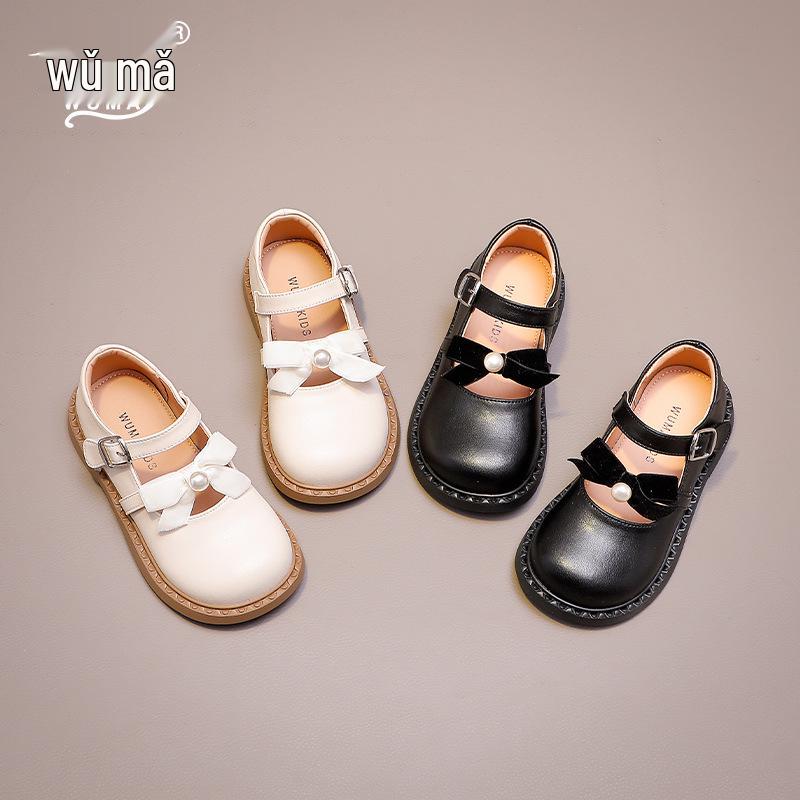 Wuma Mädchen Perlen Schleife Prinzessin Lederschuhe, Frühling/Herbst 2025