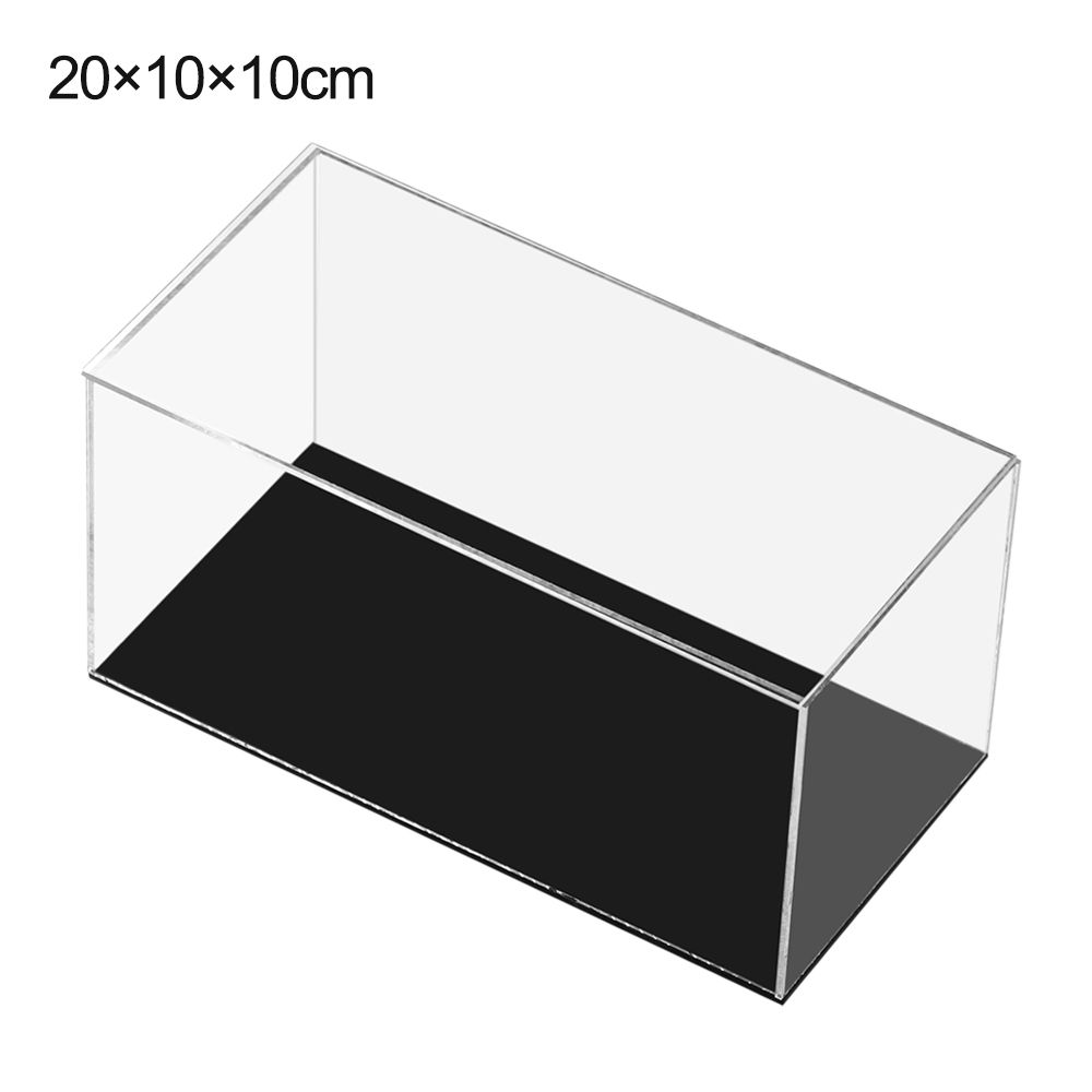 Clear Acrylic Display Case Black Base Dustproof Protection Model Toy Show Box Cabinet Figures Collectibles Storage Holder