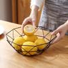 Fruit Bowl Washing Fruit Hollow Drain Basket Iron Fruit Basket Living Room Coffee Table Net Red Fruit Plate Snack Storage Basket