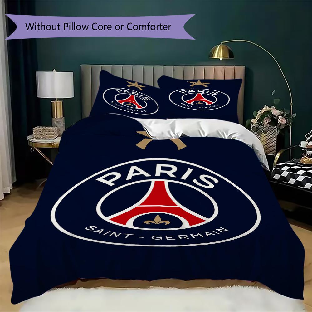 Paris Saint Pattern Bedding Uilt Set Uilt Cover Pillowcase Home Decoration Birthday Gift (1 * Duvet Cover + 2 * Pillowcase Without Core)75