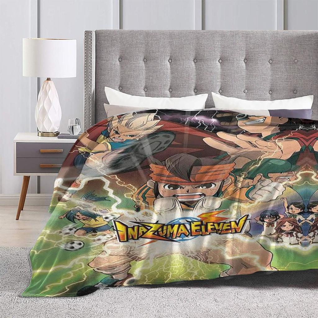 Inazuma Eleven Videojuego Juego Deportivo Mantas Suave Cálida Franela Manta de Tiro Colcha para Cama Sala de Estar Picnic Viaje Sofá