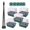 Higher Cover Nursery Tray Box with Growing Light 6/12 Cell LED Full Spectrum Seedling Succulent Flower Planting Germination Pot