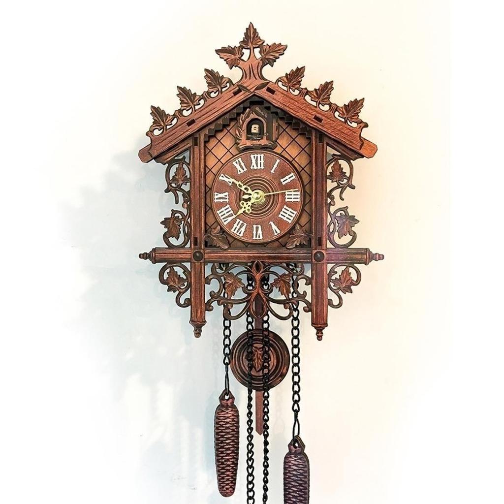 Handcraft Wood Clock House Style Wall Clock Art Vintage Home Decoration