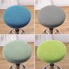 Bar Stool Cover Polar Fleece Round Chair Cover Removable Stool Slipcover Solid Seat Cushion Protector Washable Bar Stool