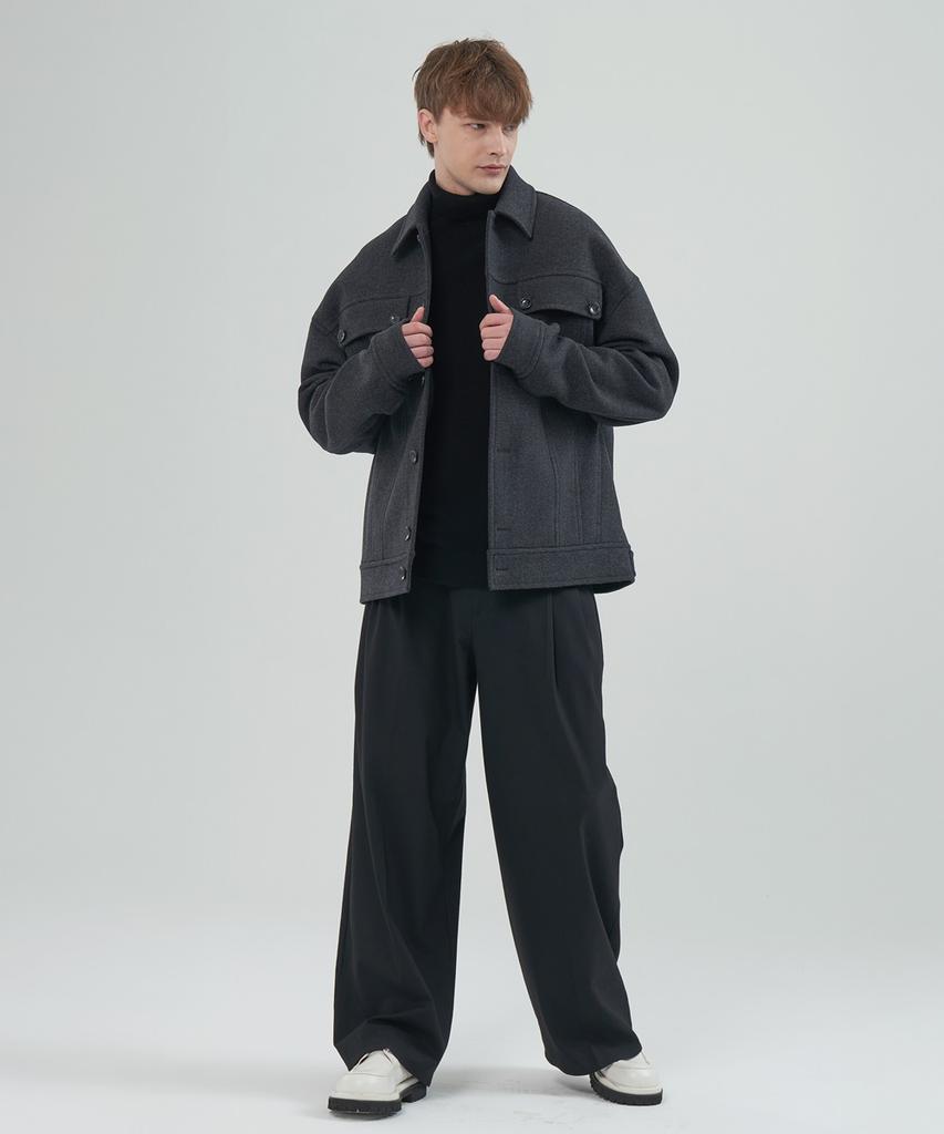 Comspace1980 Wool Blend Blouson Coat_Charcoal