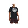 Under Armour Letter Print Crew Neck Pullover College Badge Short Sleeve T-Shirt Men T-Shirts Port-Blue 1379537-001