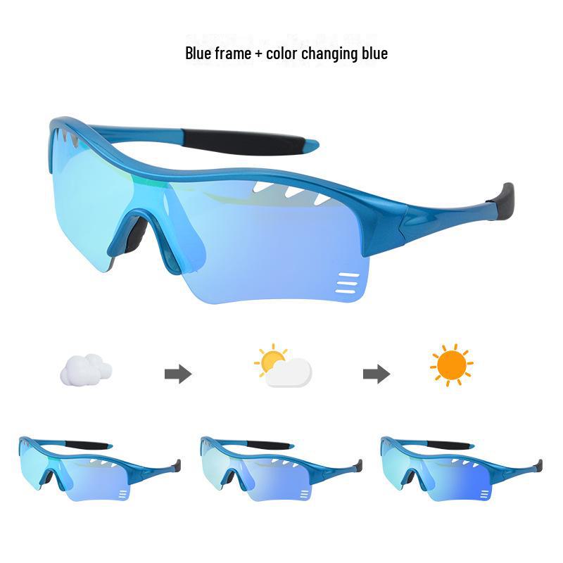 Kids' & Teens' UV-Resistant Color-Changing Cycling & Skating Sunglasses - Windproof Goggles for Mountain & Speed Downhill