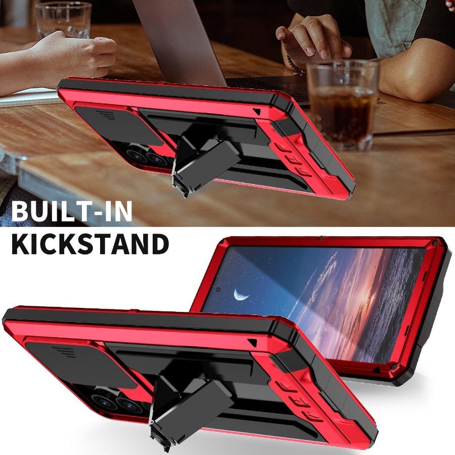 Aluminum Metal Shockproof Case For Samsung S25 Edge S24 S23 S22 Plus S21 Ultra Heavy Duty Screen Protector Sliding Camera Cover