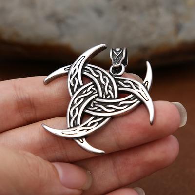 Vintage Viking Celtics Knot Pendant for Men Women Stainless Steel Unique Valknut Necklace Nordic Amulet Jewelry Gift