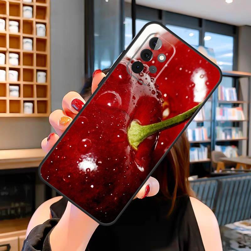 Red Cherry Summer Fruit Case For Samsung Galaxy A06 A05 A16 A26 A36 A56 A53 A32 A52 A33 A13 A55 A35 A15 A14 A34 A54