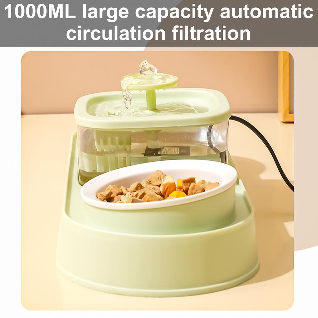 Dog Feeding Double Bowl Elevating Cats Bowl Food Container for Dog with Automatic Water Fountain Pet Watering Supply