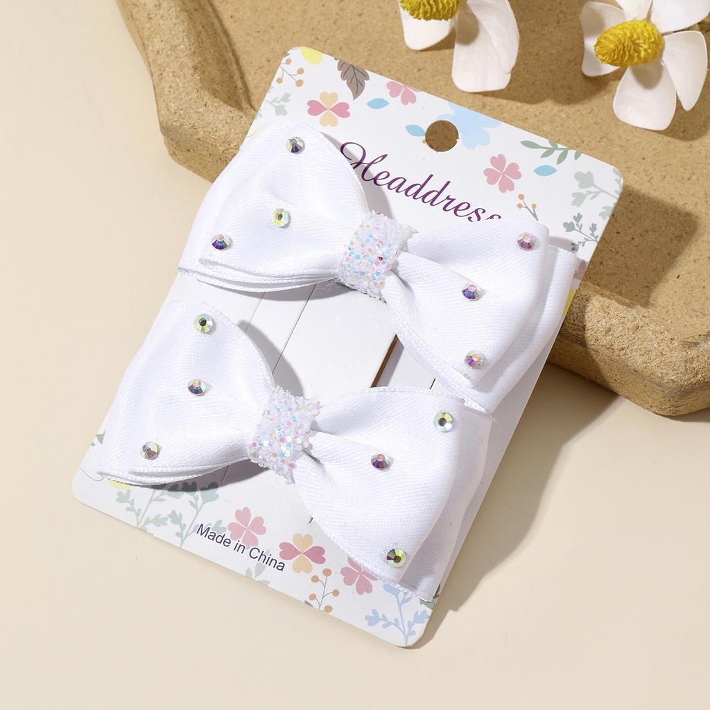 2 Stück/Set Neue Süße Mädchen Schleife mit Diamant Reizende Kinder Clips Kopfschmuck Haarspange Haarspangen Zubehör Kopfschmuck Geschenk