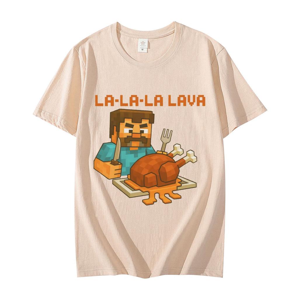 La-La-La Lava Chicken Jockey Funny Meme T-shirt Men Women Clothing Y2k Fashion Cartoon T Shirts Summer Casual Cotton T-shirts
