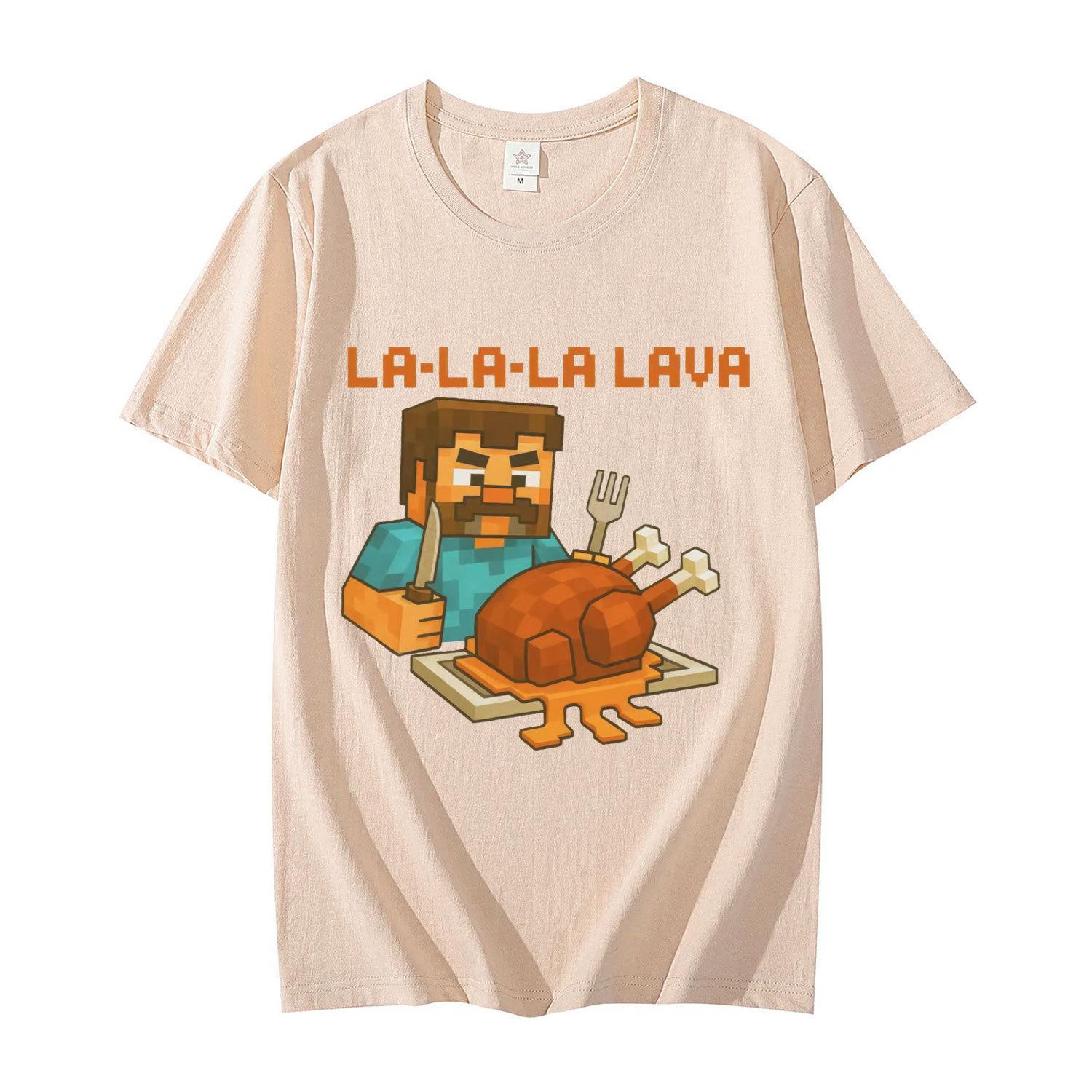 

La-La-La Lava Chicken Jockey Funny Meme T-shirt Men Women Clothing Y2k Fashion Cartoon T Shirts Summer Casual Cotton T-shirts 4XL