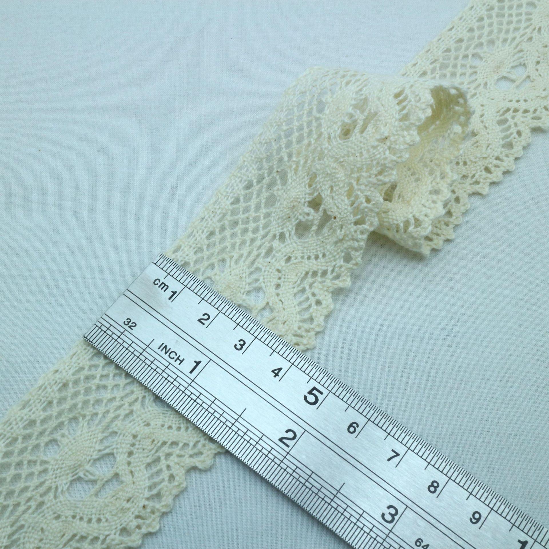 Cotton Thread Lace Clothing Accessories, Pure Cotton Woven Lace Edge Sofa Curtain Clothing Lace Material w080