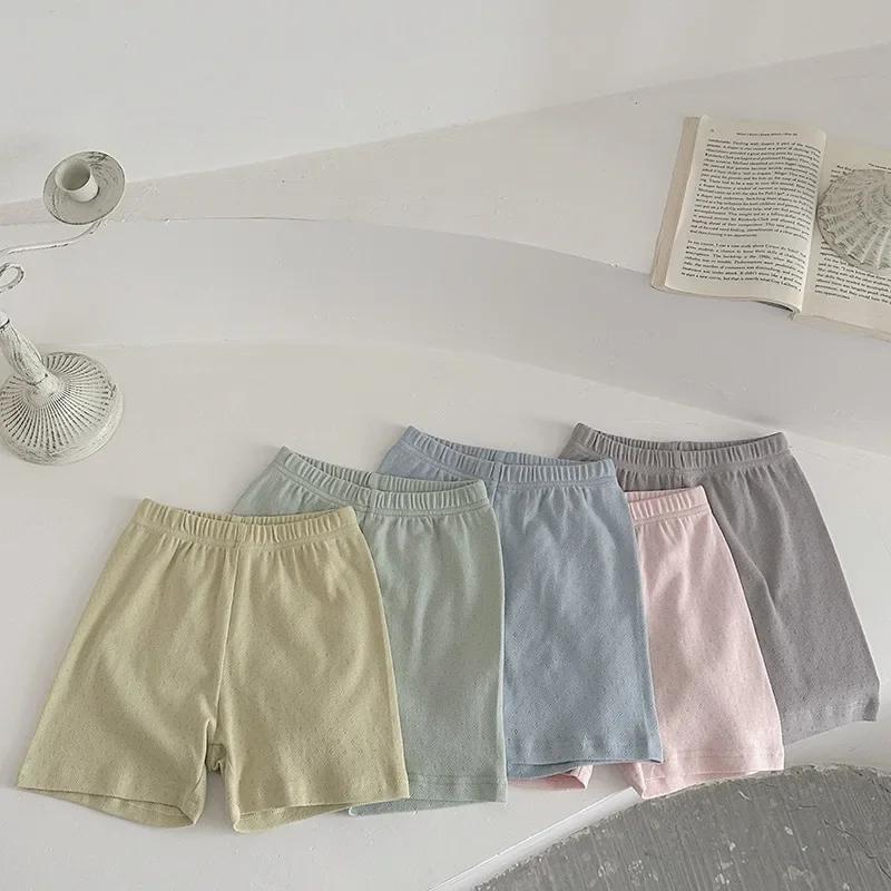 2025 Summer Kids' Breathable Cotton Pajamas - Unisex Solid Color Home Set