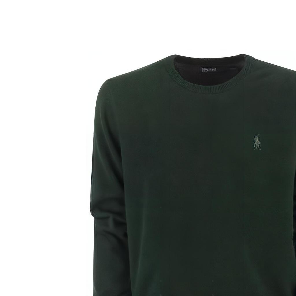 Polo Ralph Lauren Solid Logo Embroidered Casual Crew Neck Sweater Men Sweater Dark-Green 710876714002