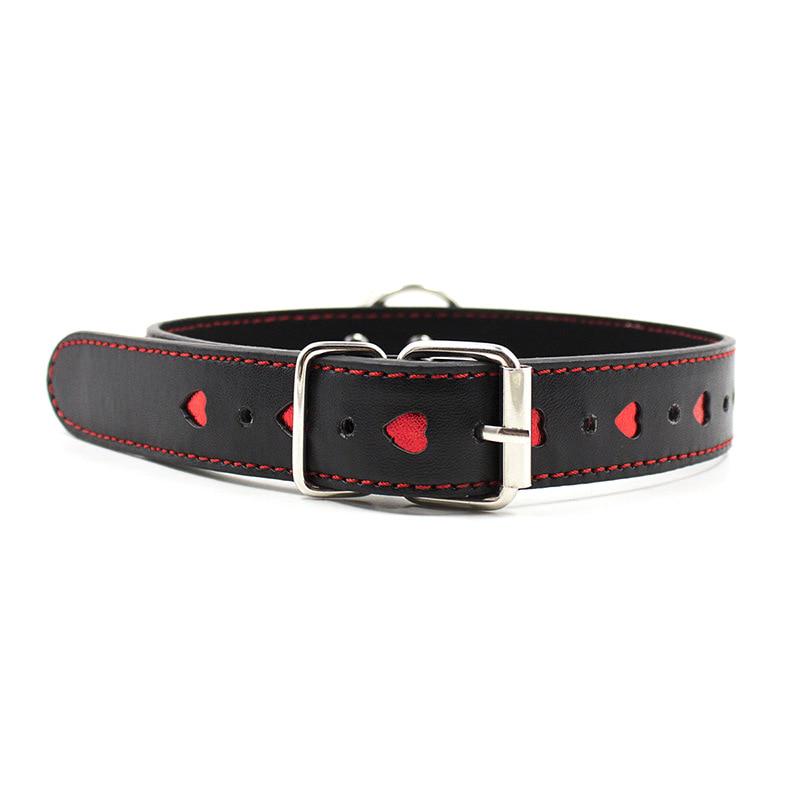 Sexy PU Leather Chain Collar with Leash BDSM Bondage Fetishs Necklace Adult Lingerie Sex Accessories