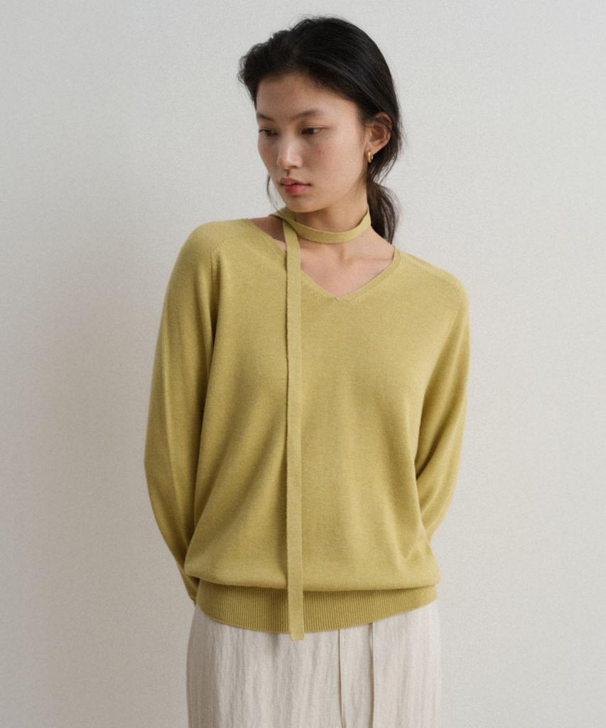 TOWAV Liss V Tie Knit_Lime