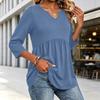 Women's Fashion Casual V-Neck Three-Quarter Sleeve Shirt