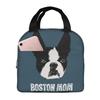 Boston Daddy Boston Bull Terrier Dog Insulated Lunch Bag for Women Kids Portable Food Boxes Thermal Lunch Box Tote