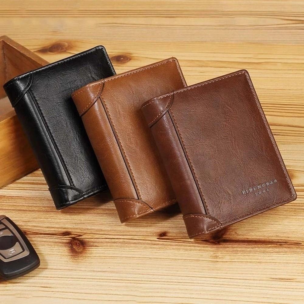 ID Credit Card Men Clutch Bag Short Card Holder Casual Coin Purse Travel
