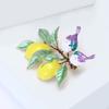 Playful Lemon Bird Enamel Brooch Alloy Craftsmanship Multipurpose Chest Decoration For Clothing Bags Event