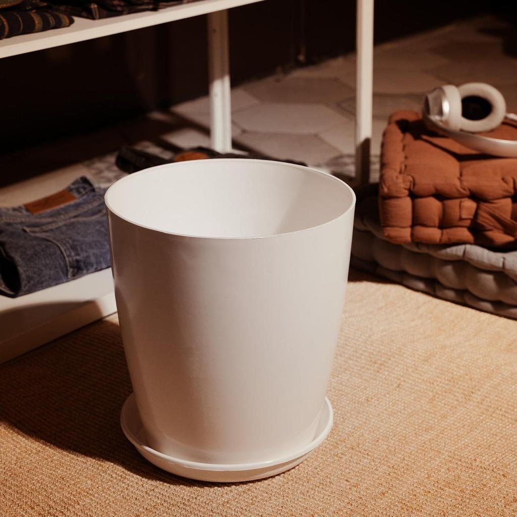 Blossom 12 Inch Solid White Flower Pot| Lightweight & Durable for Indoor/Outdoor | for Big Size Plants/Flower | Flower Pot for Living Room