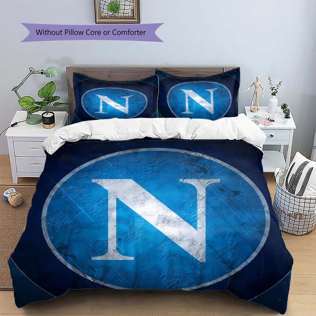 Napoli Pattern Bedding Home Decoration Birthday Gift (1 * duvet cover + 2 * pillowcase, without core)