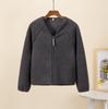 Women Autumn Winter Lamb Fur Solid Thick Warm V-Neck Long-Sleeved Casual All Match Female Outwear Jackets