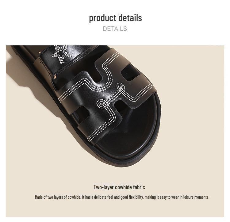 Women's Thick Bottom Velcro Soft Sole Sandals: Comfortable, Non-Tiring, Casual Summer Outdoor Slippers.