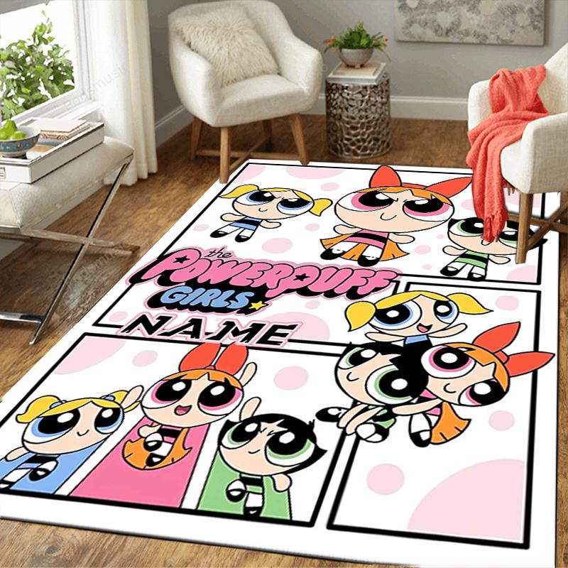 Custom 1Pc Powerpuff Girls Adventure Rug Office Carpet Indoor Outdoor Entrance Doormat Nonslip Soft And Comfortable Living Room D491517