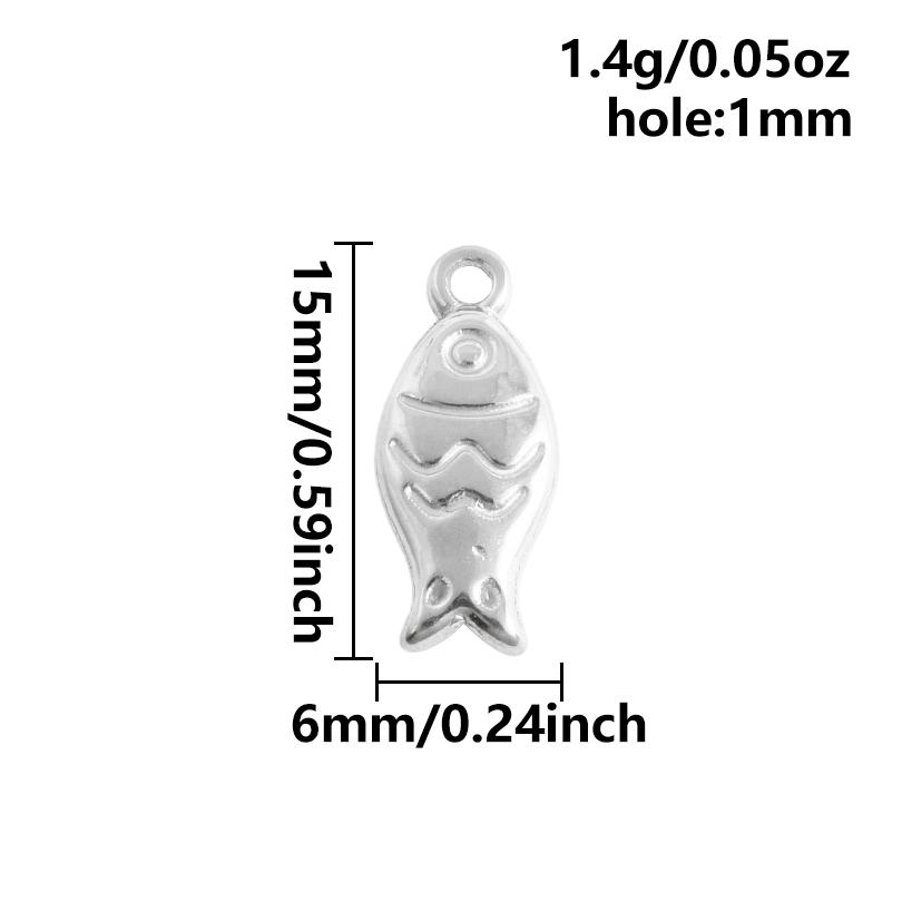 6pcs Different Bone Tail Fish Charm Ocean Animal Pendants Stainless Steel Charms For Jewelry Making Supplies Handmade Materials