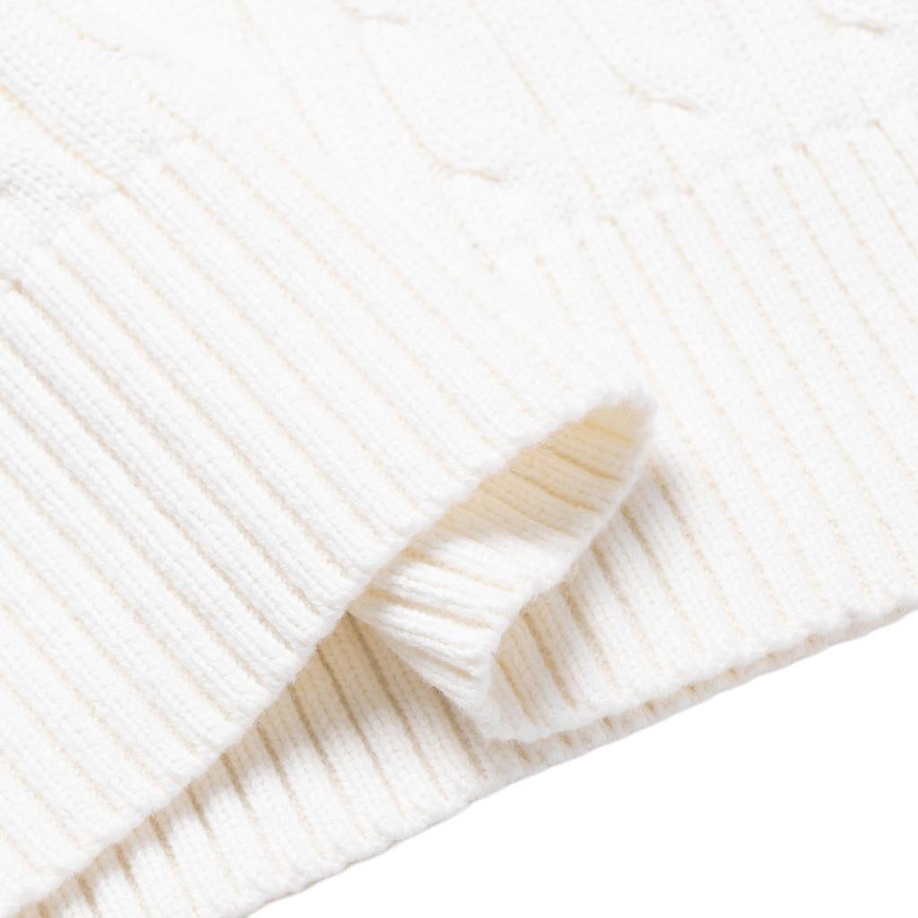Maglione Polo Ralph Lauren PE25 Tinta Unita Girocollo Manica Lunga Maglia Top Bambino Bianco 313901316-011