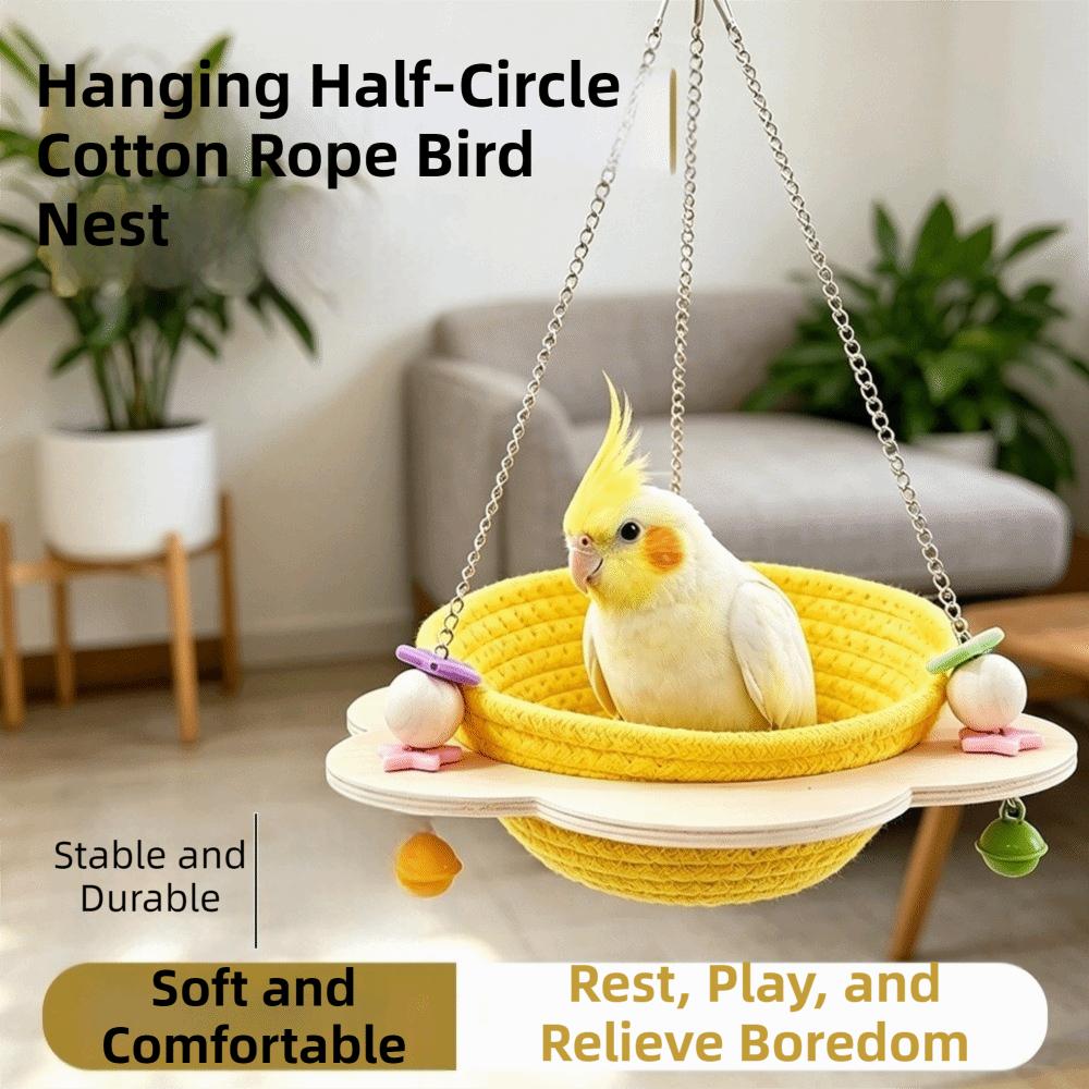 Cozy Woven Bird Nest Round Bird Sleeping Hut Multi-Purpose Hanging Bird Nest Bird Breeding
