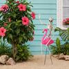 Halloween Lawn Decor with Cool Decoration Bird Pink Skeleton Flamingo Yard Art Figurines Posable Legs Spooky Outdoor Ornament for