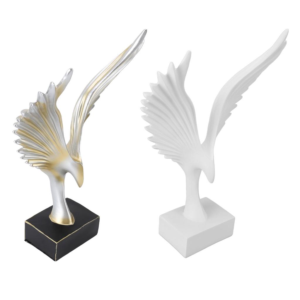 Resin Eagle Figurine Home Decor Abstract Eagle Wing Statue Sculpture Ornament Crafts Office Desk Dec