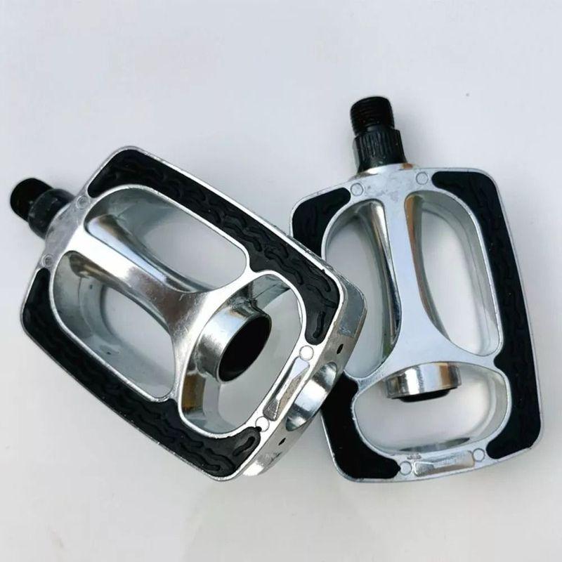 Retro Aluminum Alloy Bicycle Pedals Safety Non-Slip Bike Pedals Durable Reflective Strips Road Bike Pedals Outdoor Sports
