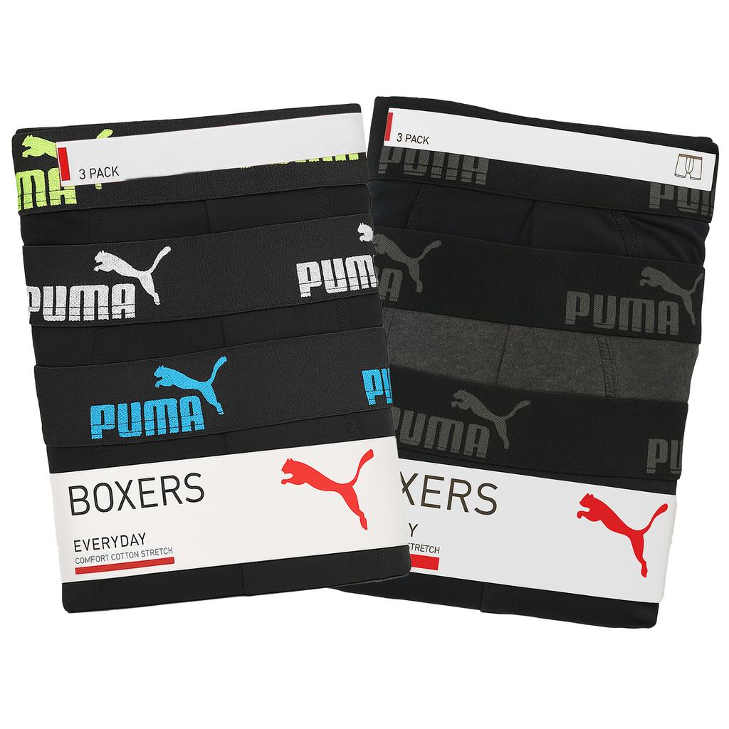 Puma Bokserki Męskie 6 Sztuk Majtki Bawełna Black Logo Mix