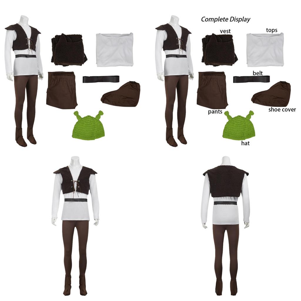 Shrek-inspiriertes Cosplay-Kleidung aus Polyester für Kostümpartys und Veranstaltungen