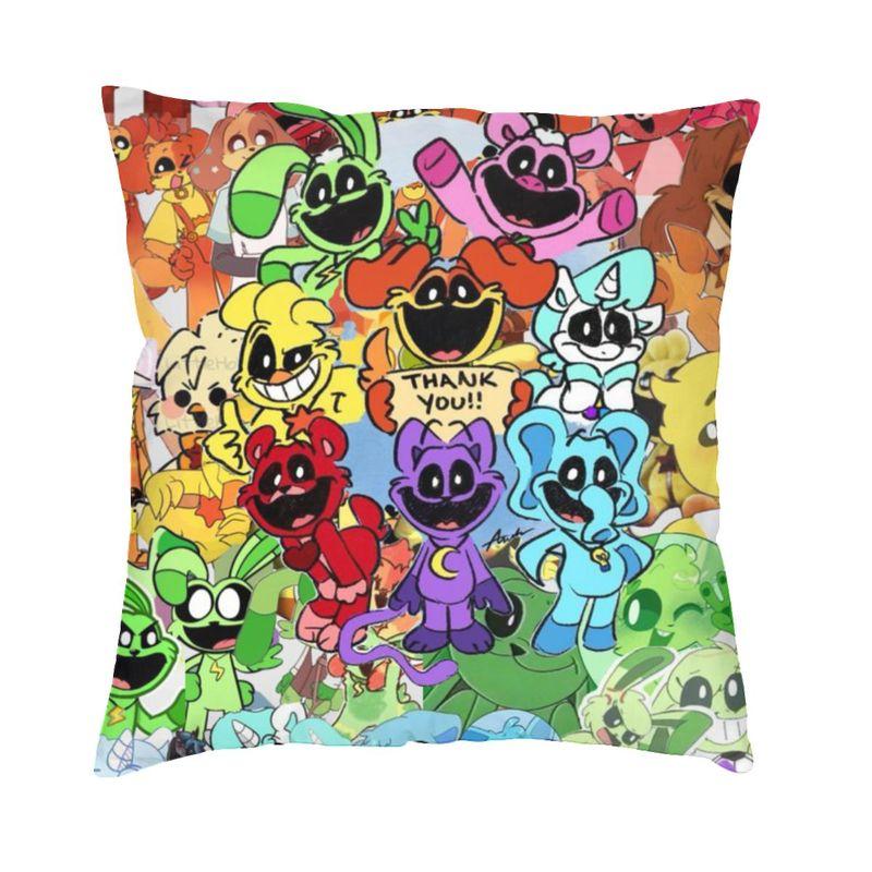 Soft Smilings Critters Game Cartoon Throw Pillow Cover Home Decor Custom Square Cushion Cover 40X40 Pillowcover For Living Room