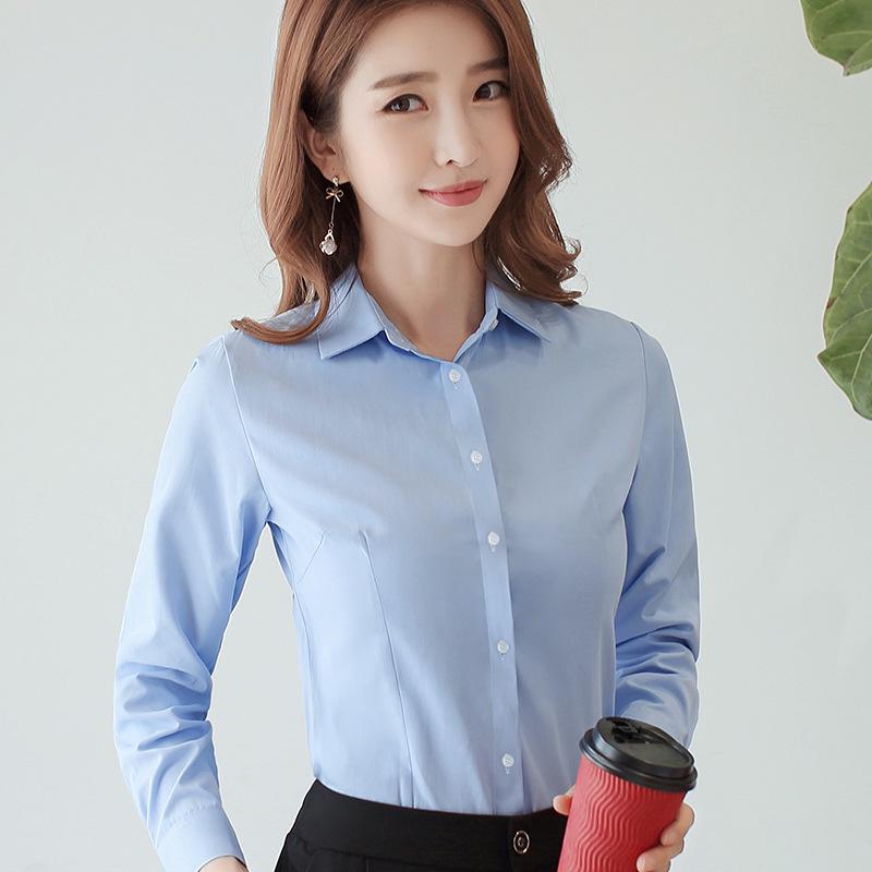 Camicetta Bianca da Donna a Maniche Lunghe con Scollo Quadrato - Abbigliamento da Lavoro Professionale Stile Coreano